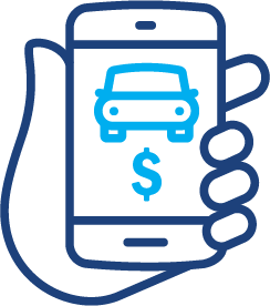 IndirectAuto_102023 Hand holding a cellphone with an image of a car