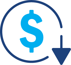 LowClosingCost_ICON_102324 dollar sign with a circling arrow pointing down